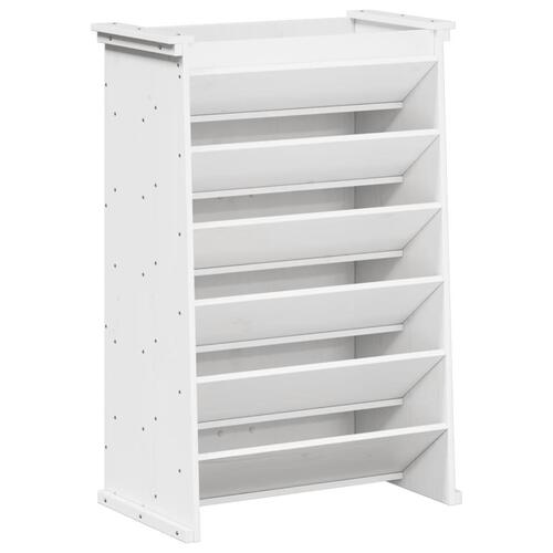 Plantevæg 69x40x101,5 cm 6 niveauer massivt fyrretræ hvid