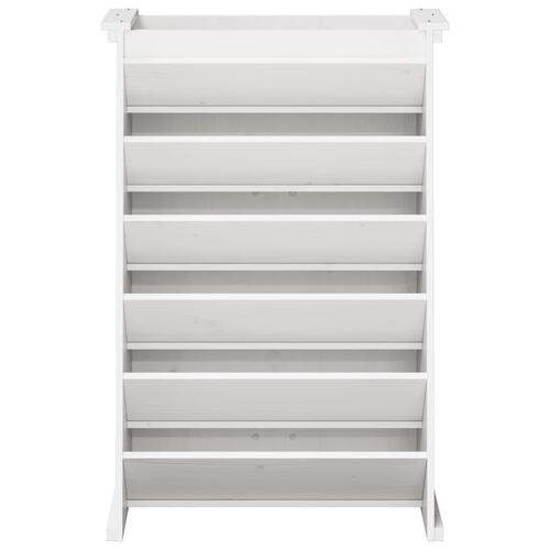 Plantevæg 69x40x101,5 cm 6 niveauer massivt fyrretræ hvid
