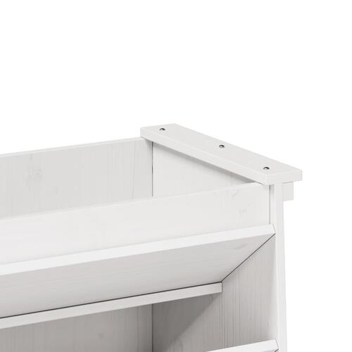 Plantevæg 69x40x101,5 cm 6 niveauer massivt fyrretræ hvid