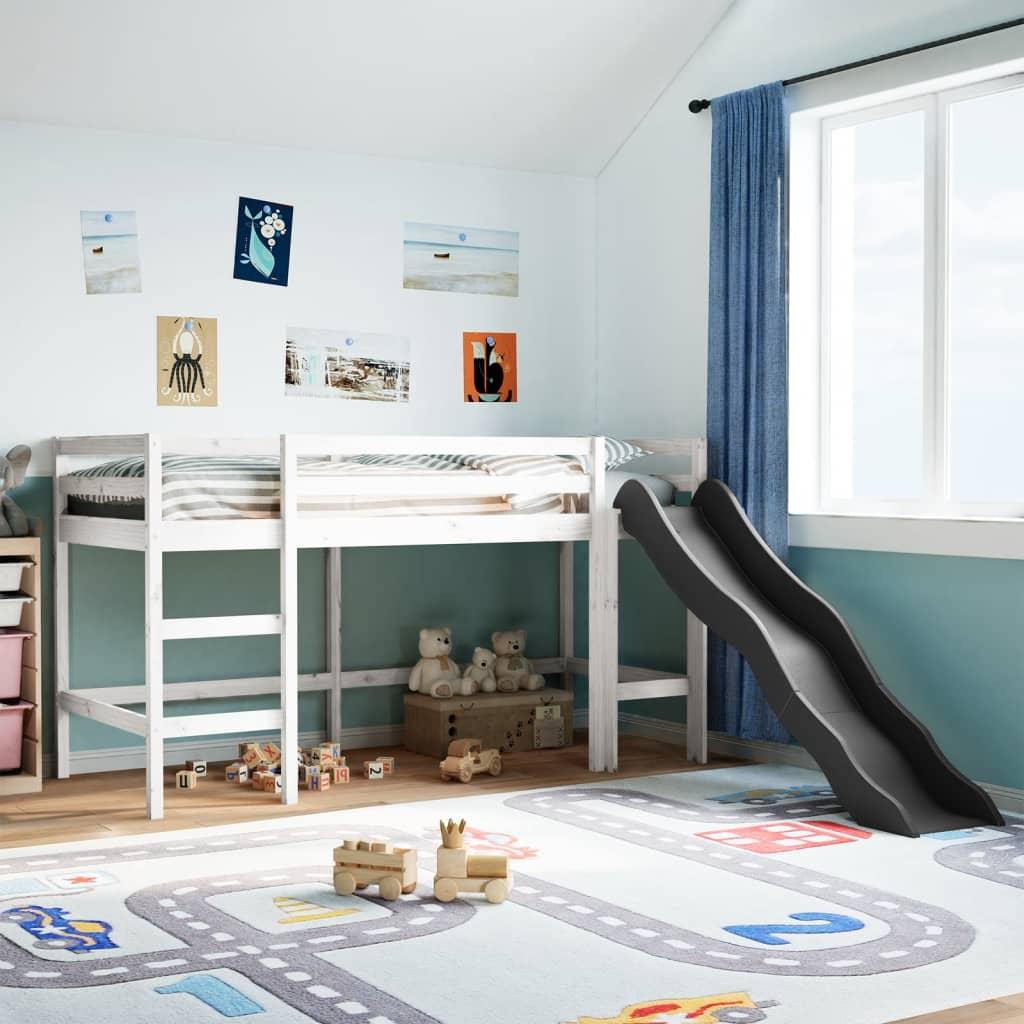 Højseng Uden Madras 90x190 Cm Massivt Fyrretræ Hvid