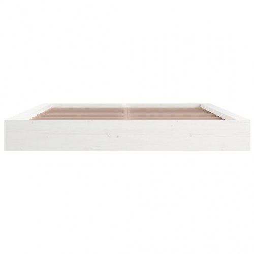 Sengeramme 200 x 200 cm i massivt fyrretræ - hvid