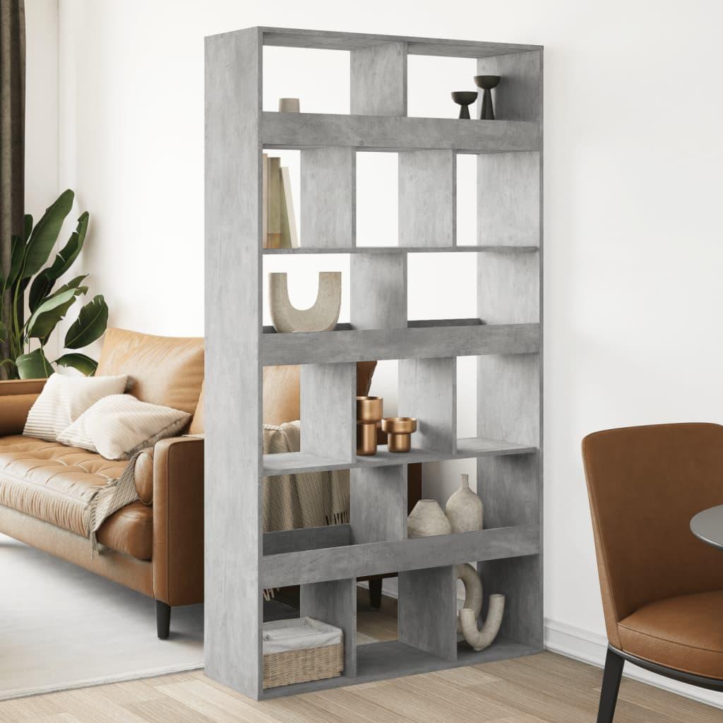 Rumdeler 100x33x187,5 cm konstrueret træ betongrå