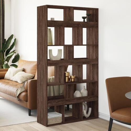 Rumdeler 100x33x187,5 cm konstrueret træ brun egetræsfarve