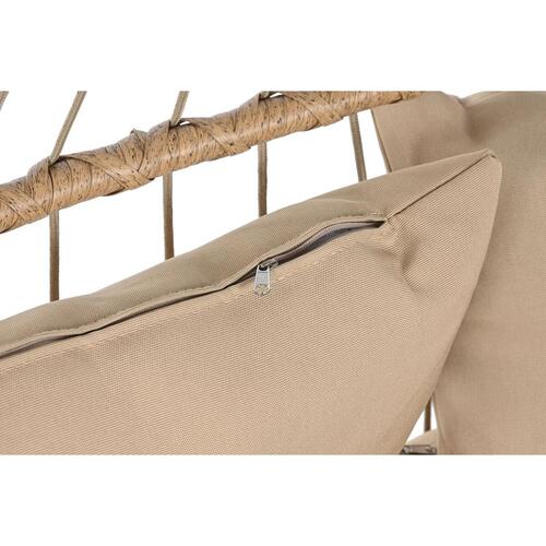 Hængende havestol Home ESPRIT Mørkebrun Lys brun Stål syntetisk Rattan 130 x 61 x 117 cm