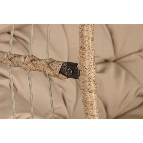Hængende havestol Home ESPRIT Mørkebrun Lys brun Stål syntetisk Rattan 130 x 61 x 117 cm