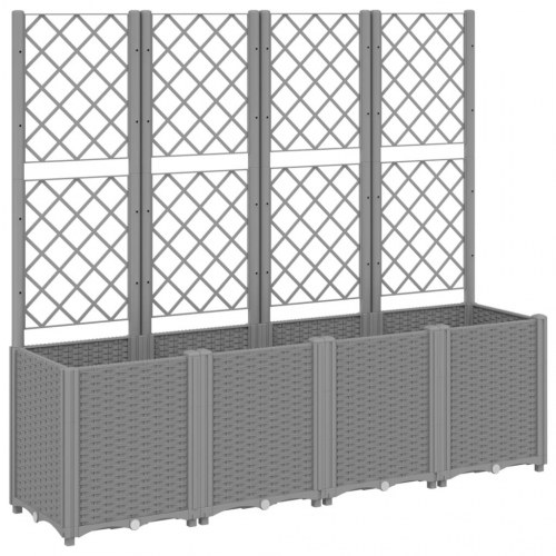 Plantekasse med espalier 160 x 40 x 140 cm - lysegrå