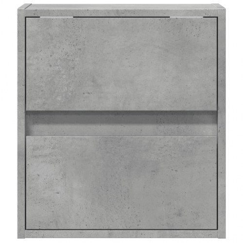 Væghængt tv-bord med LED-lys 41x31x45 cm betongrå