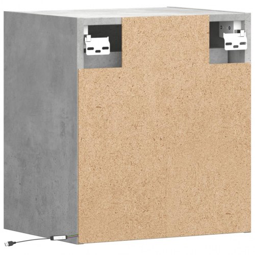 Væghængt tv-bord med LED-lys 41x31x45 cm betongrå