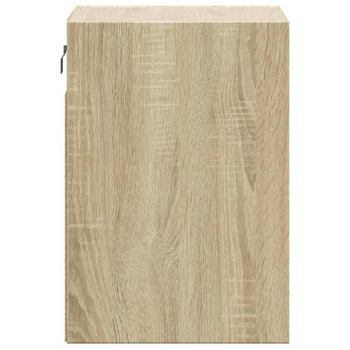 Væghængt tv-bord med LED-lys 41×31×45 cm - sonoma-eg