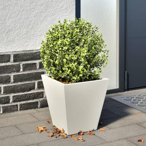 Plantekasse i stål 30 x 30 x 30 cm - hvid