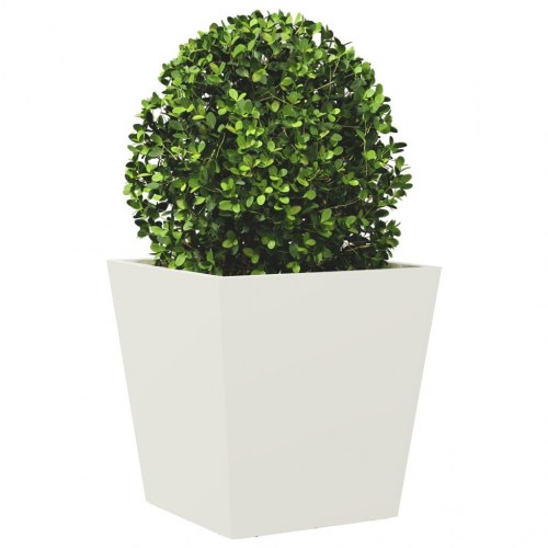 Plantekrukke i stål 40 x 40 x 40 cm - hvid