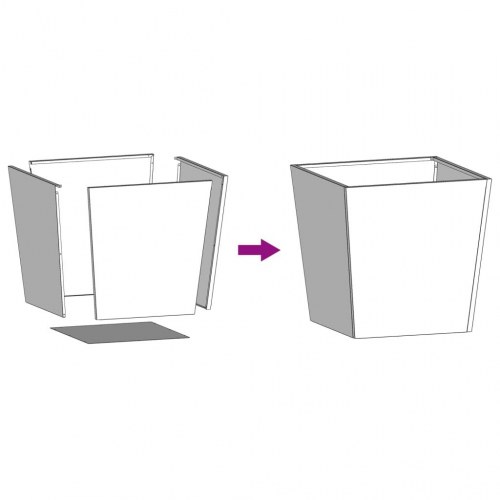 Plantekasser 2 stk. 50x50x50 cm galvaniseret stål