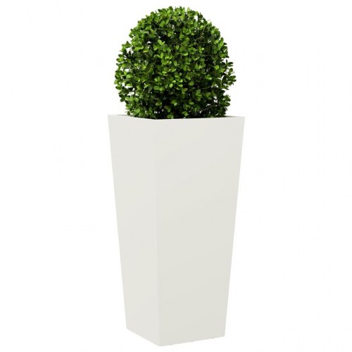 Plantekrukke i stål 35 x 35 x 75 cm - hvid