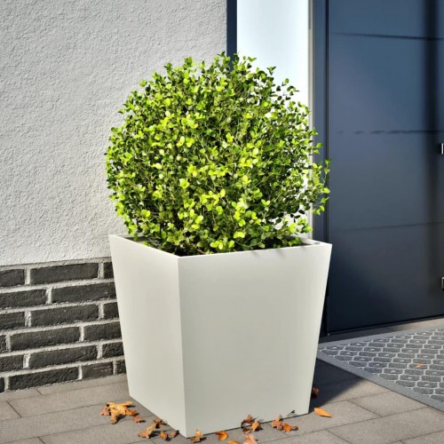 Plantekasse i stål 50 x 50 x 50 cm - hvid