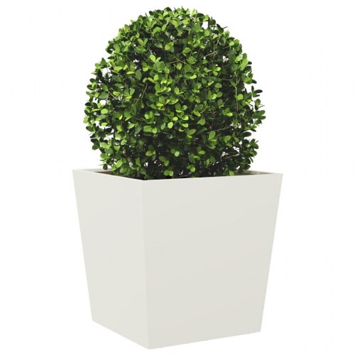 Plantekasse i stål 50 x 50 x 50 cm - hvid