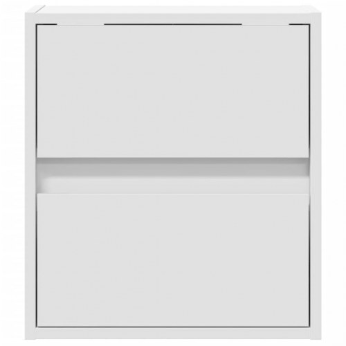 Væghængt tv-bord med LED-lys 41x31x45 cm hvid