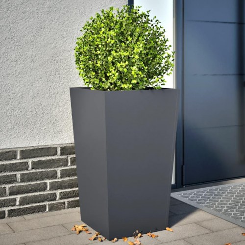 Plantekrukker 2 stk. 45x45x75 cm stål antracitgrå