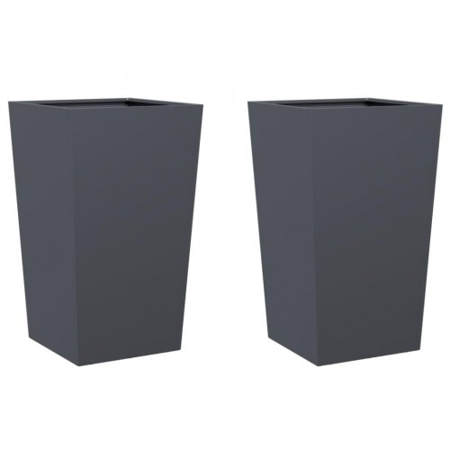 Plantekrukker 2 stk. 45x45x75 cm stål antracitgrå