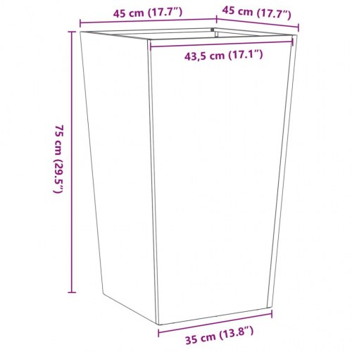 Plantekrukker 2 stk. 45x45x75 cm stål antracitgrå