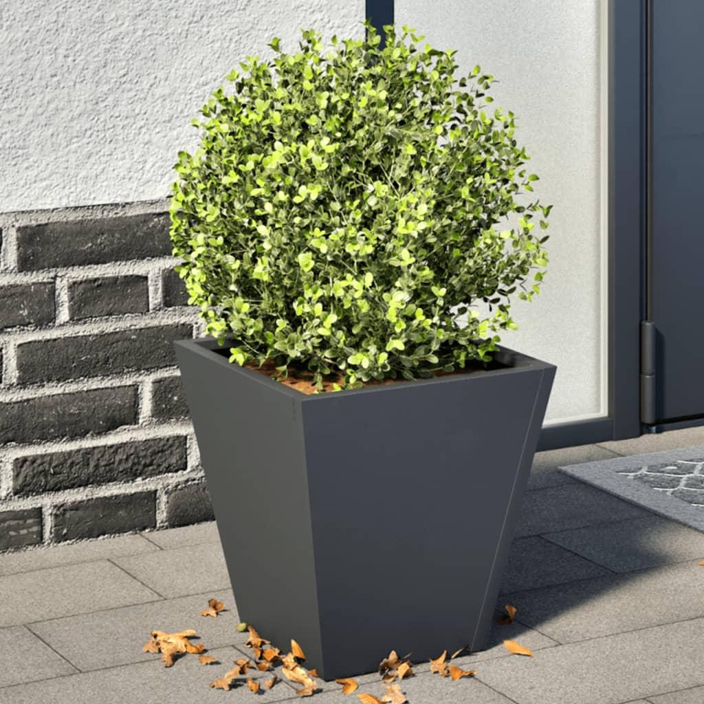 Plantekasser 2 Stk. 30x30x30 Cm Stål Antracitgrå