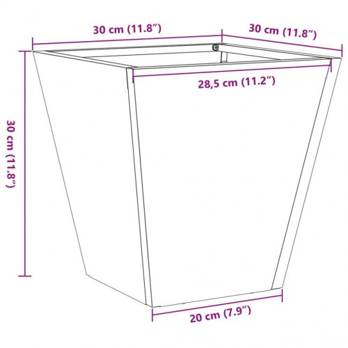 Plantekrukke i galvaniseret stål - 30 x 30 x 30 cm