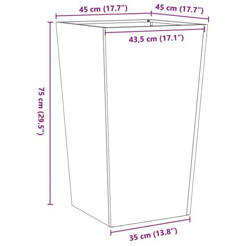 Plantekrukker 2 stk. 45x45x75 cm stål sort