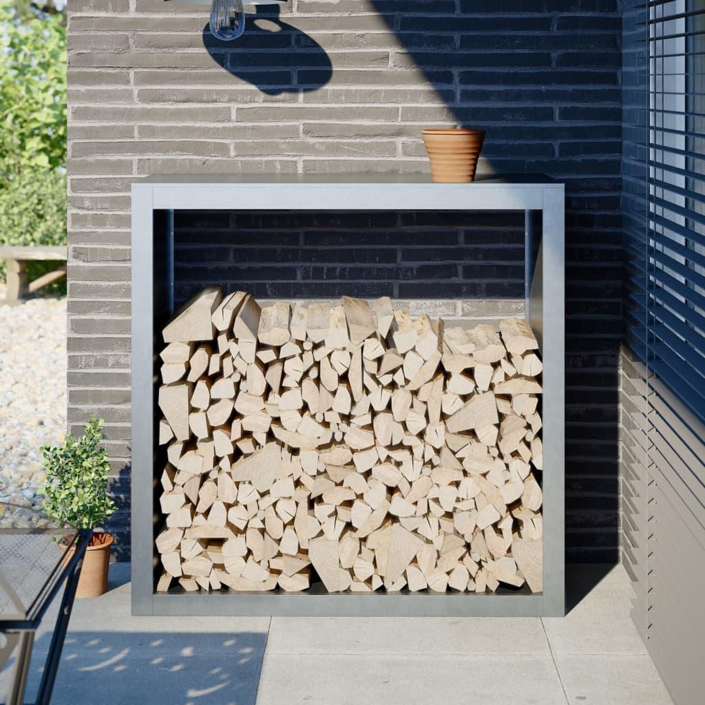 Brændestativ Stål Hvid - Galvaniseret stål/Grå / 100 x 40 x 100 cm