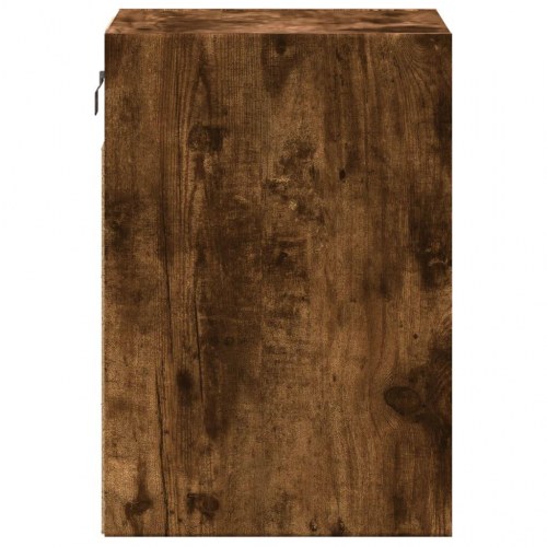 Væghængt tv-bord med LED 41 x 31 x 45 cm - røget egetræ