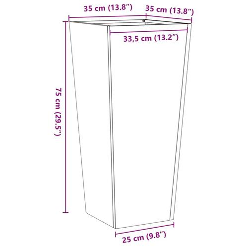 Plantekrukker 2 stk. 35x35x75 cm cortenstål