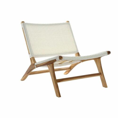 Lænestol Hvid PVC Teak (65 x 80 x 68 cm)