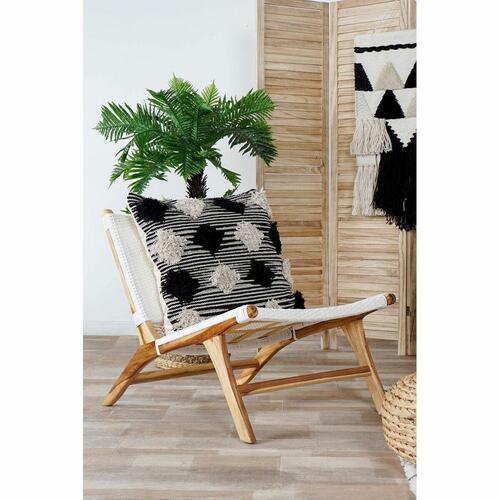 Lænestol Hvid PVC Teak (65 x 80 x 68 cm)