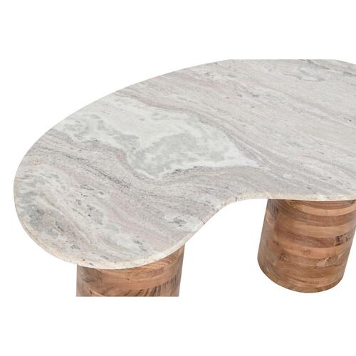 Sofabord Home ESPRIT Hvid Brun Grå Marmor Mangotræ 86 x 48 x 39 cm