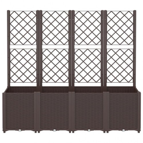 Plantekasse med espalier 160 x 40 x 140 cm - brun