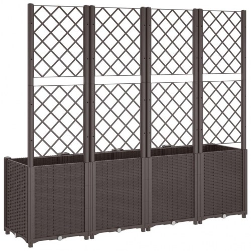 Plantekasse med espalier 160 x 40 x 140 cm - brun