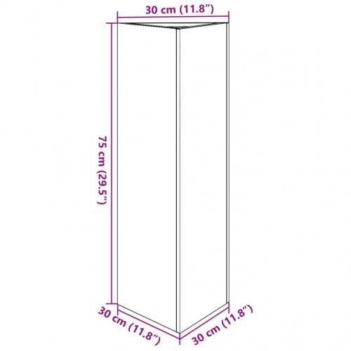 Plantekrukke trekantet stål - 30 × 26 × 75 cm, sort