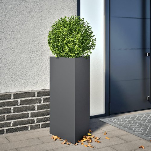 Trekantet plantekrukke i stål - 40 × 34,5 × 75 cm, antracitgrå