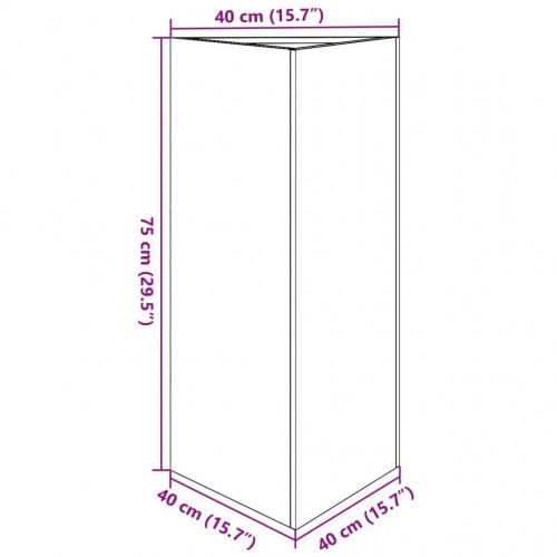 Trekantet plantekrukke i stål - 40 × 34,5 × 75 cm, antracitgrå