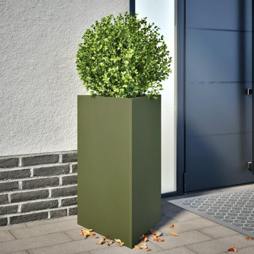 Trekantet plantekrukke i stål 50 × 43 × 75 cm - olivengrøn
