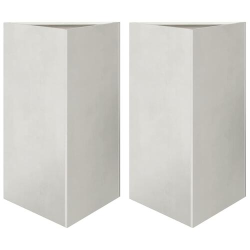 Plantekasser 2 stk. 50x43x75 cm trekantet rustfrit stål sort