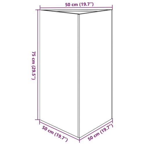 Plantekasser 2 stk. 50x43x75 cm trekantet rustfrit stål sort