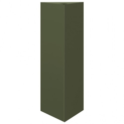 Plantekrukke trekantet i stål - 30×26×75 cm, olivengrøn