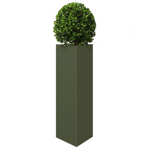 Plantekrukke trekantet i stål - 30×26×75 cm, olivengrøn