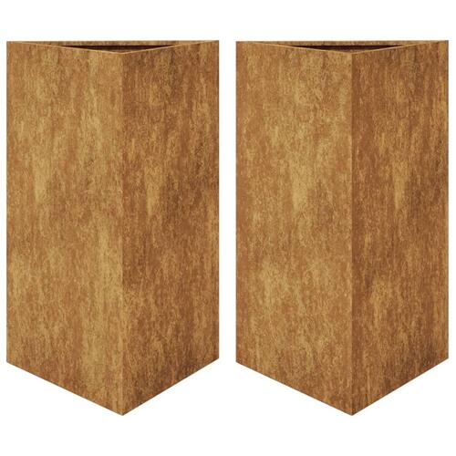 Plantekrukker 2 stk. 50x43x75 cm trekantet cortenstål