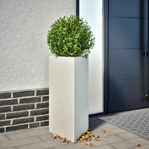 Trekantet plantekrukke i stål - 40 × 34,5 × 75 cm, hvid