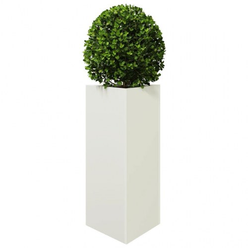 Trekantet plantekrukke i stål - 40 × 34,5 × 75 cm, hvid