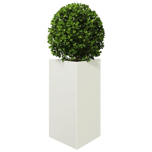 Trekantet plantekrukke i stål - 50 × 43 × 75 cm, hvid
