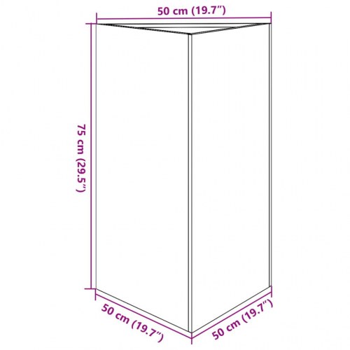 Trekantet plantekrukke i stål - 50 × 43 × 75 cm, hvid