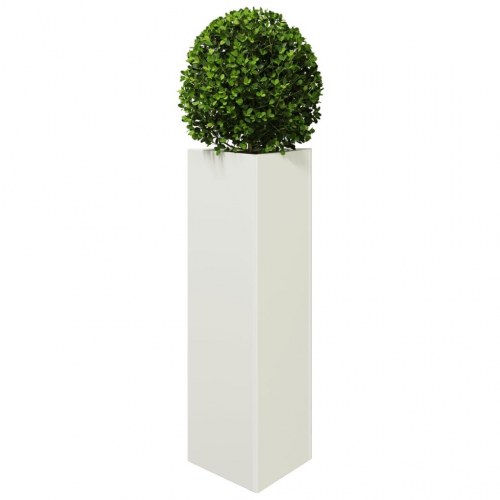 Plantekrukke trekantet i stål - 30 × 26 × 75 cm, hvid