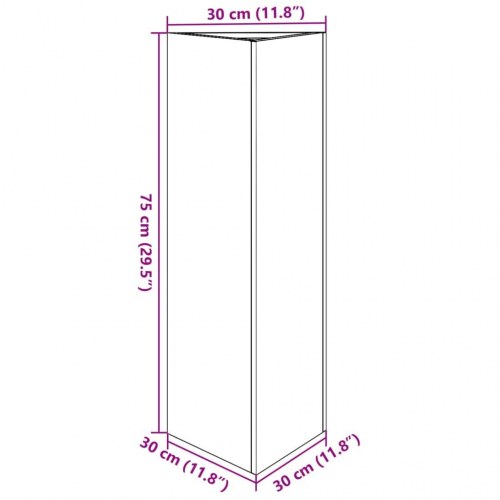 Plantekrukke trekantet i stål - 30 × 26 × 75 cm, hvid