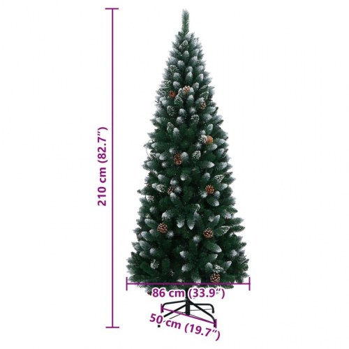 Kunstigt juletræ med 300 LED-lys 210 cm